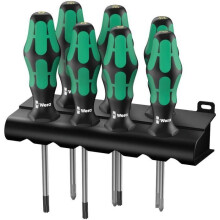 Wera 335-350-367-7 Rack Set van schroevendraaiers Kraftform Plus Lasertip + Rack, 7 stuks - 05320540001