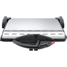Grill de contact STEBA 161300 PG4.3 - 2000 W - Plaques en aluminium - Surface de cuisson 2x37x23 cm - Inox