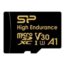 Cartão de memória microSDXC Silicon Power High Endurance Golden Series 64 Go V30 UHS-1 U3 A1 4K UHD + adaptador