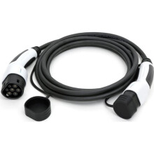 Platinet cable carga vehículo eléctrico 5M 22 kW blanco y negro
