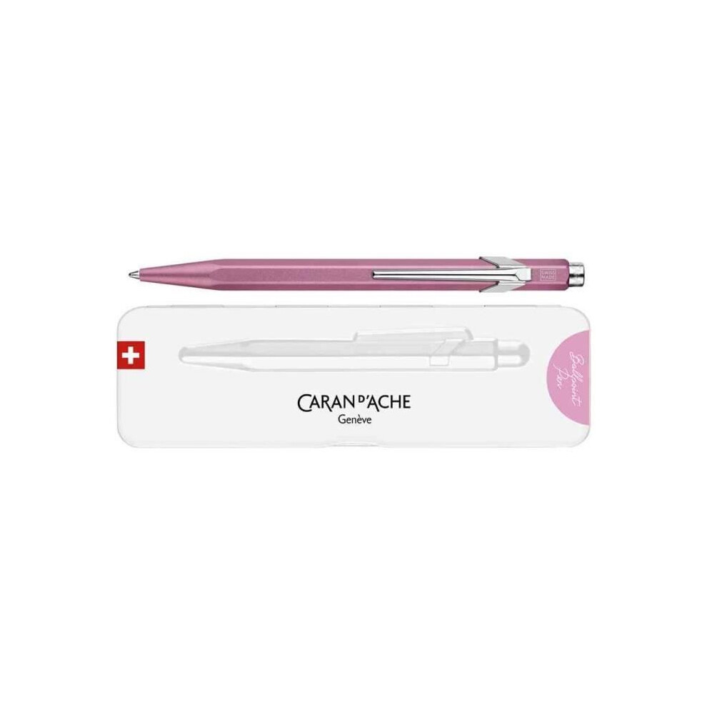 Caran d'Ache Kugelschreiber 849 Colormat-x in der Farbe Rosa mit Etui, 0849.591 - Bild 4