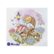 Kit point de croix compté - MEREJKA - K-18 Jardin féerique - Aida 18ct blanc - 35 couleurs DMC - 25x25 cm