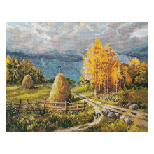 Kit point de croix compté - OVEN - 1273 Orage d'automne - Toile Aida 16ct blanc - 40x30 cm - 39 couleurs