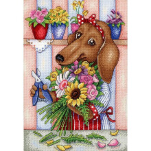 Kit point de croix compté - MP STUDIA - Fleuriste - Toile Aïda 14ct blanc - 36 couleurs - Dessin 21x30 cm
