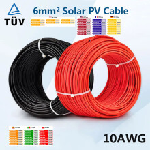 Câble Solaire PV 6 AWG, 10m, Rouge, Haute Performance, Cuivre Étanche