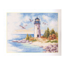 Kit de point de croix - ALISA - Phare (3-26) - Toile Aïda 14ct crème - 23x17 cm - 28 couleurs