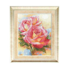 Kit point de croix compté - ALISA - Rêves roses (2-31) - Toile Aïda 14ct blanche - 28x36 cm - 41 couleurs