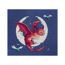 Kit point de croix compté - LETISTITCH - L8800 Dragon - Toile Aida 16ct bleu foncé - 27 couleurs - 20x19 cm