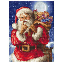 Kit de point de croix - LETISTITCH - Secret du Père Noël - Aida 16ct ivoire - 54 couleurs Anchor - 20x27 cm