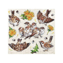 Kit point de croix compté - LETISTITCH - L8803 Moineaux - 23x22 cm - Toile Aida 16ct - 33 couleurs Anchor