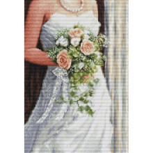 Kit de point de croix - LUCA-S - La mariée - Toile Aida 16ct blanche - 49 couleurs - 19x28 cm