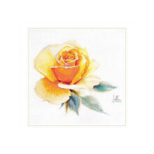 Kit de point de croix - ALISA - Roses aquarelle (2-52) - 26x24 cm - 29 couleurs - Toile AĂŻda 16ct