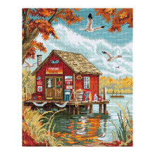 Kit point de croix compté - LETISTITCH - L8220 Début d’automne - 21x26 cm - Toile Aida 16ct blanche - Fils mouliné Luca-S