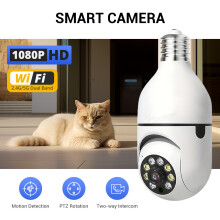 Ease Life Caméra de Sécurité Extérieure Sans Fil WiFi 5GHz, Rotation 360 Degrés, Douille E27