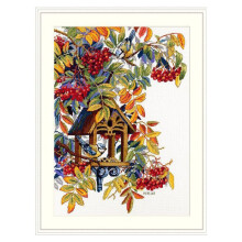 Kit point de croix compté - MEREJKA - K-151 Sorbier coloré - Toile Aida 16ct écru - 27 couleurs DMC - 27x37 cm