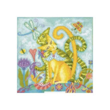 Kit de point de croix - ANDRIANA - L-12 Marquise bien-aimée - Toile Aïda 14ct blanc - 28 couleurs - 24x24 cm