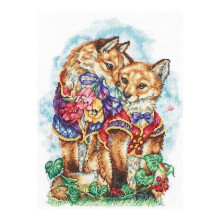 Kit point de croix - ANDRIANA - S-50 Photo de mariage - motif 20x27 cm - toile AĂŻda 16ct blanche - 51 couleurs