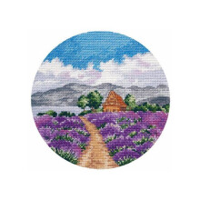 Kit point de croix compté - OVEN - Miniature Lavande (1480) - Toile Aida 16ct blanche - 22 couleurs - 15x15 cm