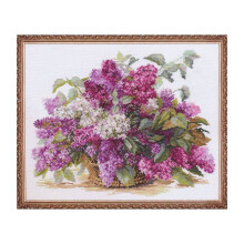 Kit de point de croix - ALISA - Lilas 2-22 - Toile Aïda 14ct blanc - 41x32 cm - 31 couleurs