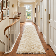 (80cm x 300cm (2 ft 6 in x 10 ft)- Extra Large Runner Rug, Cream) Anti Slip Shaggy Rug For Living Room Runner Carpet