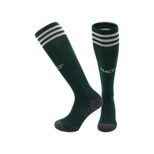 (Real Madrid Green, M) 26-27 Kids Football Grip Socks High Knee & Long Football Training Socks - Breathable Cushioned Socks Children