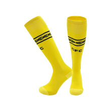 (Chelsea yellow, M) 26-27 Kids Football Grip Socks High Knee & Long Football Training Socks - Breathable Cushioned Socks Children