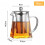 Living And Home 950ML Clear Square Glass Teapot with Infuser 7