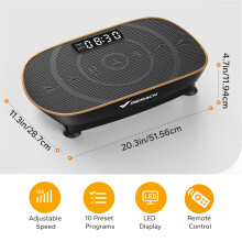 MERACH Plate de Vibration CV30 slim, 10 niveaux de vitesse, pour entraînement complet du corps
