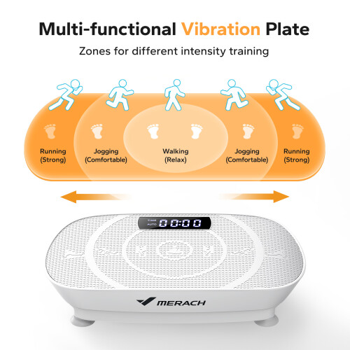 MERACH Plate de Vibration CV30 slim, 10 niveaux de vitesse, pour entraînement complet du corps 2