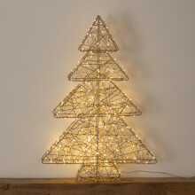 60cm Gold Light Up Christmas Tree 300 Warm White LED Timer