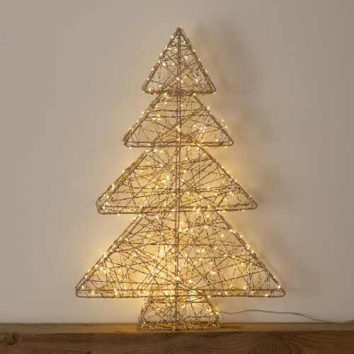 Premier 60cm Gold Light Up Christmas Tree 300 Warm White LED Timer