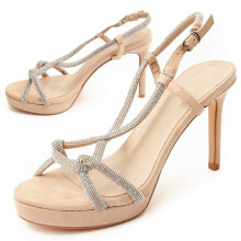 (Beige, 35) Damessandaal Met Hak. Montevita Sandale2 91768