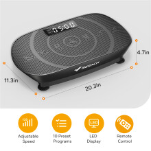 MERACH Plate de vibration 2398B2 slim CV30, 10 niveaux de vitesse, entraînement complet du corps