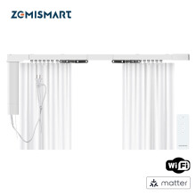 Zemismart Kit de rail motorisé pour rideaux électriques, Wi-Fi, Matter, compatible HomeKit, Alexa, Google Home