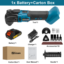 Gisam Outil Multifonction Oscillant, 20000OPM, 740W, Sans Fil avec 1 Batterie, pour Makita 18V