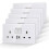 USB Wall Socket with USB-C & USB-A Ports, 5 Pack UK Double 13A Switched Plug Socket with Tempered Glass Panel, 2 Gang Electrical Socket 1
