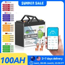 TCBWORTH Batterie Lithium LiFePO4 12V 100Ah, BMS 100A, IP65, pour Moteurs de Trolling, VR et Systèmes Solaires