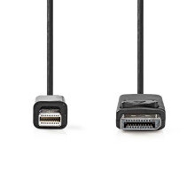 Mini Displayport-kabel | DisplayPort 1.2 | Mini DisplayPort Han | DisplayPort Han | 21.6 Gbps | Nikkel belagt | 2.00 m | Rund | PVC | Sort | Label
