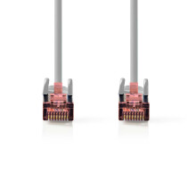 CAT6 Nettverkskabel | RJ45 Han | RJ45 Han | S/FTP | 0.15 m | Rund | LSZH | Grå | Label