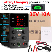 KUAIQU Alimentation à découpage 30V 10A, Régulateur de tension laboratoire avec écran LED et port USB
