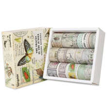 Vintage Washi Tape Set, 20 Rolls Floral Butterfly Botanical Masking Tape, Writable Decorative Craft