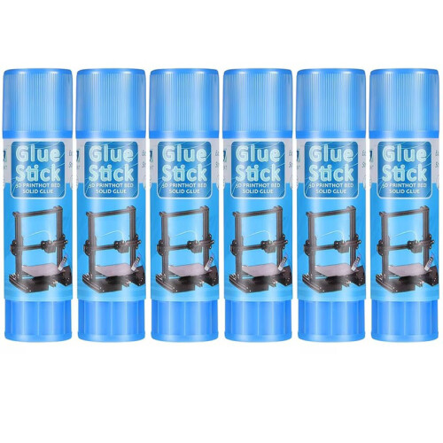 3D Printer Glue Sticks PVP Solid for Hot Bed, 6 Pieces, Blue, Model Removal