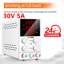 NICE-POWER Alimentation à découpage 30V 10A, Régulateur de tension DC avec affichage numérique LED, Blanc
