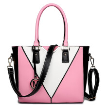 Miss Lulu Sac à main femme, Sac bandoulière Shopper en cuir synthétique, Design en V, Rose