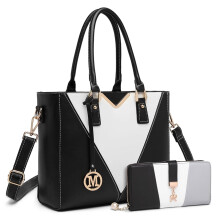 Miss Lulu Sac à Main Shopper, Design en V, Bandoulière Amovible, Cuir Synthétique, Coloré