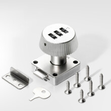 Mechanisches Schubladenschloss Schräge Bauform - 3-stelliges Zahlenschloss, Anti-Aufhebel Vollmetall-Wahlrad, Korrosionsbeständig Silver