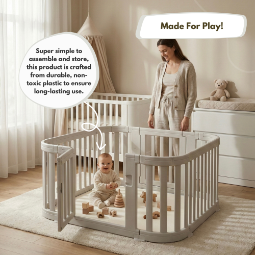 Venture All Stars Baby Playpen - Grey 2