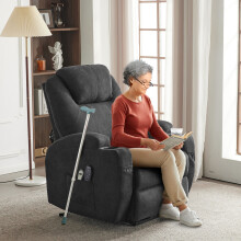 Electric Recliner Chair with Massage and Heating Living Room for Living Room Black 1PCS