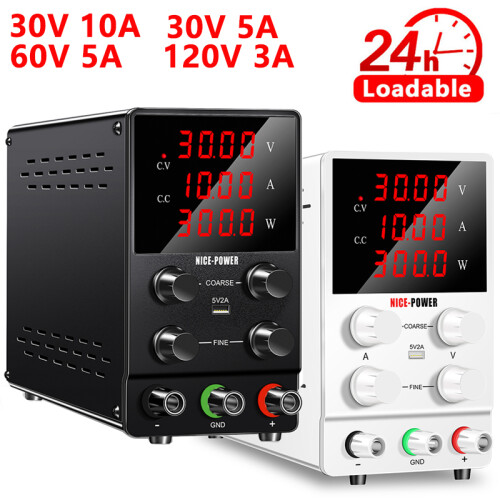 NICE-POWER Alimentation à découpage DC, 30V 10A, Régulateur de tension réglable avec affichage LED, Blanc 1