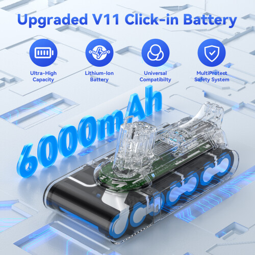 Batterie de rechange 6000mAh pour Dyson V11, 25.2V, modèle Click-in 2
